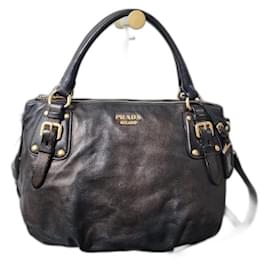 Borsa a mano in pelle di vitello morbida Prada iridescente