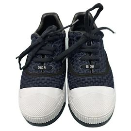 Dior Sneaker Blau Navy und Schwarz Karo Muster