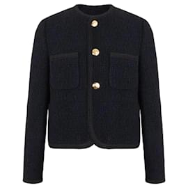 Céline Jacke aus Wolle und Tweed Schwarz Größe 36