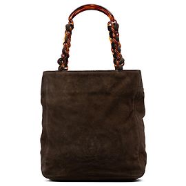 Chanel Braune CC Wildleder Tote