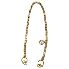 Cadena de gafas chapada en oro de 22 quilates Linda Farrow con charm de logo LF