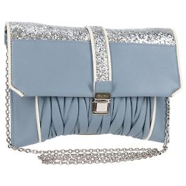 Clutch a Catena Madras Miu Miu in Pelle Matelassé con Glitter