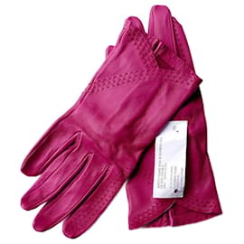 Hermès Lederhandschuhe Fuchsia