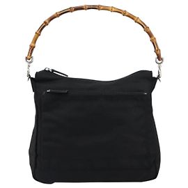 Borsa vintage Gucci con manico in bambù in nylon
