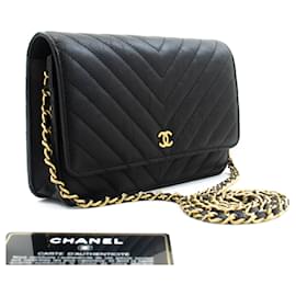 Borsa a catena WOC in pelle di vitello V-Stitch di CHANEL