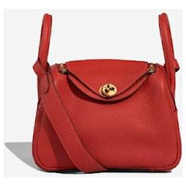 Borsa HERMES Lindy in Pelle Rossa - 102995 - Hermès