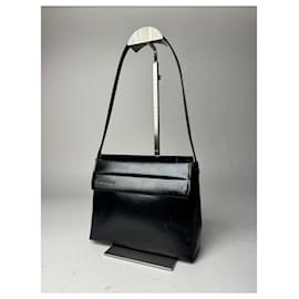 Borsa a mano vintage in pelle verniciata nera Givenchy