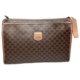 Céline Clutch in pelle monogramma vintage Celine marrone