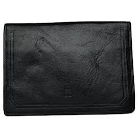 Tarjetero de cuero plegable vintage Givenchy negro