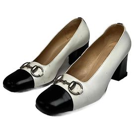 Pumps Vintage Gucci Horsebit Nero Bianco EU36,5