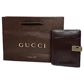 Portafoglio in pelle vintage Gucci marrone