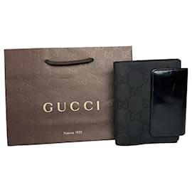 Organizador de porta-cartões monograma Gucci vintage preto