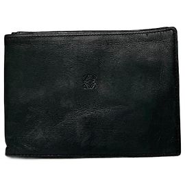 Tarjetero de cuero suave Loewe Madrid vintage negro