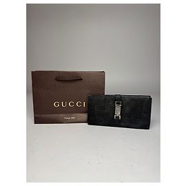 Vintage Gucci Monogram Jackie Geldbörse Schwarz