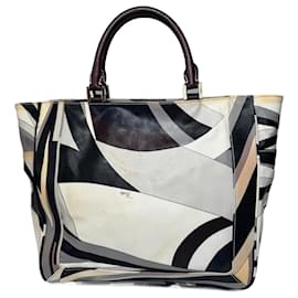 Borsa astratta vintage Emilio Pucci grigia marrone