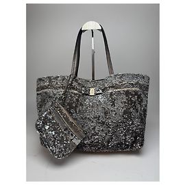 Bolso tote vintage Salvatore Ferragamo plateado