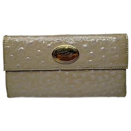 Portafoglio in pelle di struzzo verniciato vintage Vivienne Westwood marrone