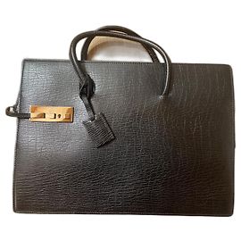 Schwarze Lederaktentasche von Gucci, vintage Business Bag, nie benutzt, Originalverpackung