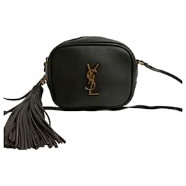 Sac à épaule mini en cuir marron Yves Saint Laurent