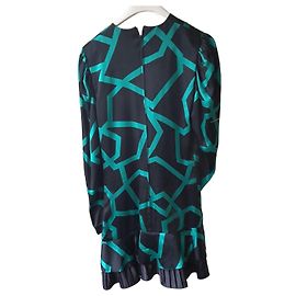 Autre Marque Vera Borea Paris Seidenkleid schwarz grün
