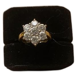 No Brand Schöner Vintage Gänseblümchenring aus Gold und Diamanten