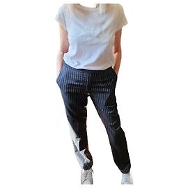Golden Goose Deluxe Brand Golden Goose Marineblaue Gestreifte Hose aus Wolle