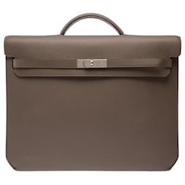 Hermès Bolso HERMES Kelly Depeches de Cuero Gris - 102969