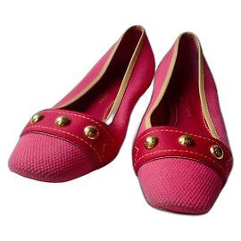 LOUIS VUITTON Ballerine in Piquet di Cotone Rosa Vivo 36 BUONE CONDIZIONI