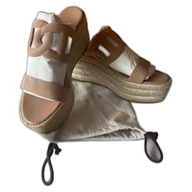 Espadrilles Hermès Ithéa 30 in scamosciato beige