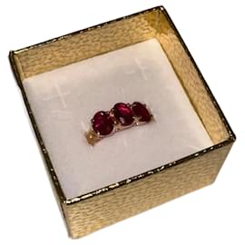 Autre Marque Anello in oro rosa con rubini e diamanti