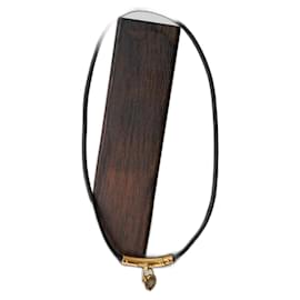 Hermès collier à broloque coeur cadenas plaqué or