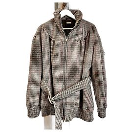 Giacca invernale Miu Miu in lana marrone