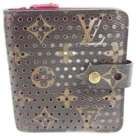 Portafoglio compatto con zip perforato Monogram Louis Vuitton