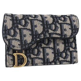 Portacarte Saddle Christian Dior in tela Oblique