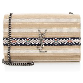 Bolsa de Ombro Kate com Monograma Impresso em Lona Saint Laurent