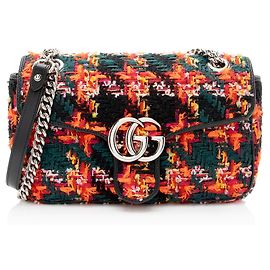 Borsa a tracolla piccola GG Marmont in tweed Gucci