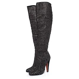 Botas de ante negras Alaïa por encima de la rodilla