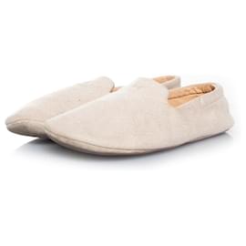 Hermès Hermes Home Leinenschlappen in Beige