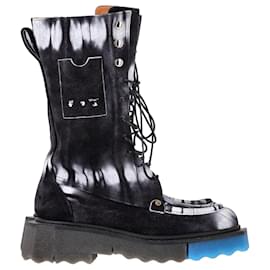 Botas de combate de ante negro tie-dye Off-White - Off White