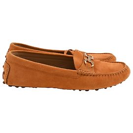 Mocassins en Suède Brun avec Plaque Gancini de Salvatore Ferragamo