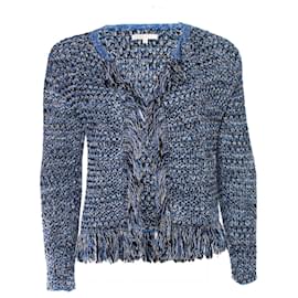Maje Strick-Cardigan mit Fransen und Lurex.