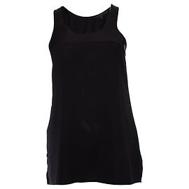 Top negro Victoria Beckham con detalles de cuero.