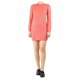 Hermès Rosa Cashmere- und Seidenmix-Strickkleid - Größe UK 12