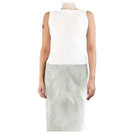 Débardeur en tricot côtelé crème - taille S - Autre Marque