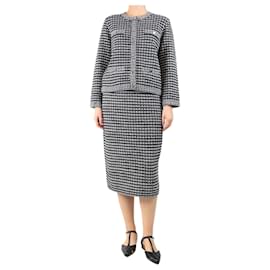 Tory Burch Schwarzes Jacquard-Strick-Cardigan- und Rock-Set - Größe M