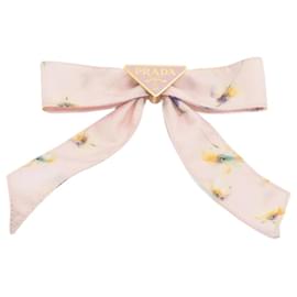 Prada Fermaglio per capelli a forma di fiocco floreale rosa