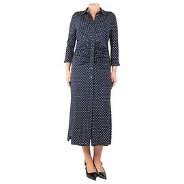 Altuzarra Abito midi blu navy arricciato a pois - taglia UK 14