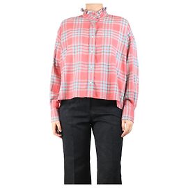 Isabel Marant Etoile Camisa de franela a cuadros Ilaria rosa - talla UK 10
