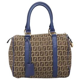 Fendi Borsa Boston in tela Zucchino marrone