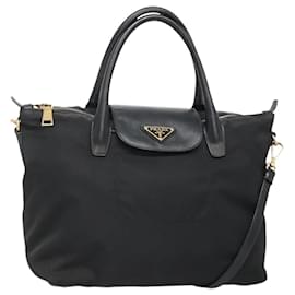 Borsa tote in nylon nero 2 in 1 - Prada